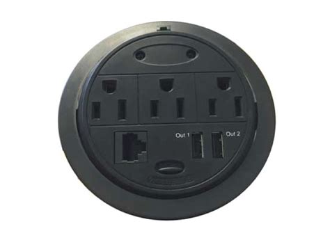 electrical outlet flip up grommet box with cover|Powertap Desk Outlet Grommet With Power and USB.